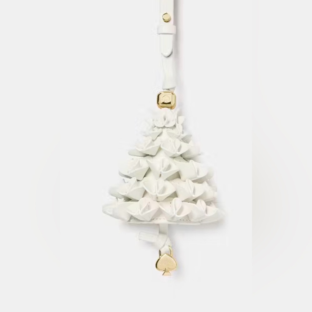 NWT Kate Spade White Christmas Tree Bag Charm